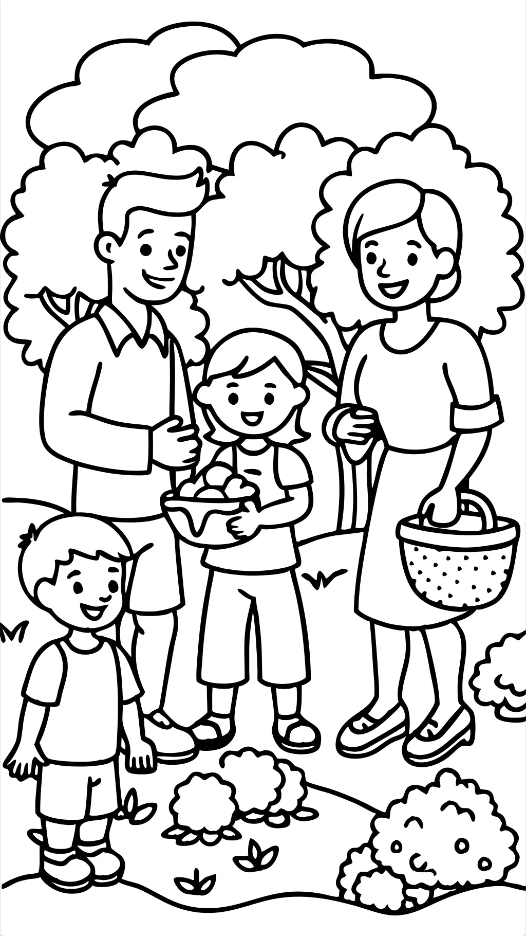 coloring page of mom and dad